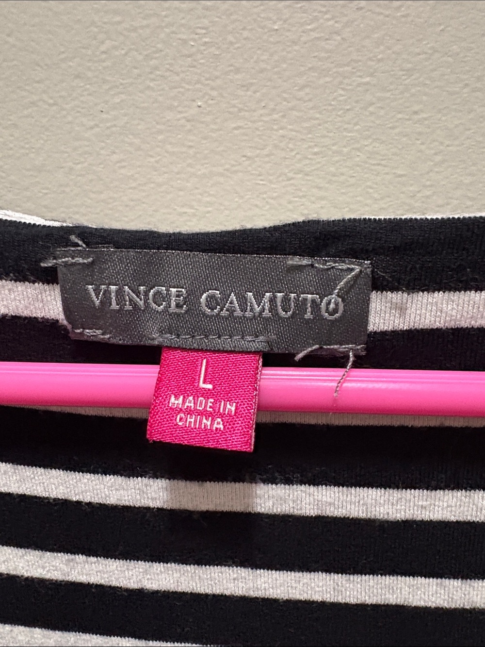 Vince Camuto Black and White Striped Midi Dress - Picture 2 of 5